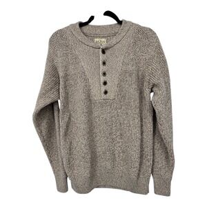 RedHead Ribbed Henley Sweater Mens MED Brown Cotton Outdoor Hiking Retro 2015